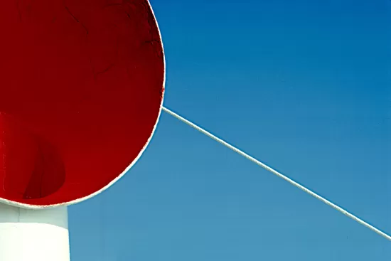 Ship's funnel against blue sky