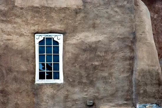 Stone church wall with window