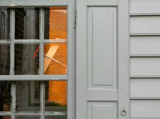 Window with grey shutter