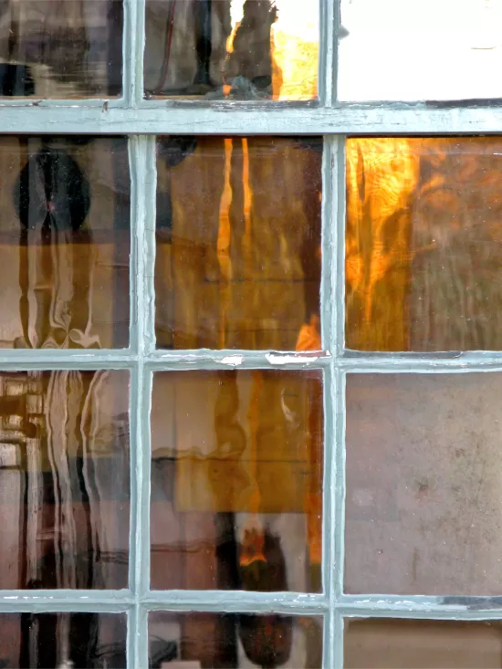 Reflections in old window